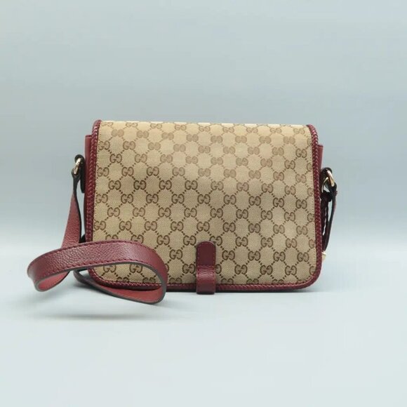 100% Authentic GUCCI Brown Cloth Shoulder Bag - Picture 2 of 11